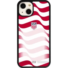 Coque iPhone 13 - Silicone rigide noir Maillot de football États-Unis 2026 personnalisable