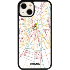 Coque iPhone 13 - Silicone rigide noir Maillot de football Ghana 2026 personnalisable