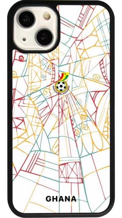 Coque iPhone 13 - Silicone rigide noir Maillot de football Ghana 2026 personnalisable