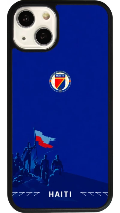 Coque iPhone 13 - Silicone rigide noir Maillot de football Haiti 2026 personnalisable