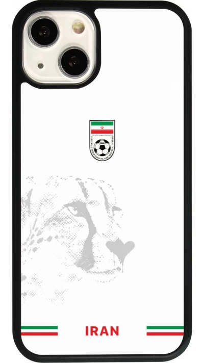 Coque iPhone 13 - Silicone rigide noir Maillot de football Iran 2026 personnalisable