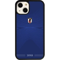 Coque iPhone 13 - Silicone rigide noir Maillot de football Japon 2026 personnalisable