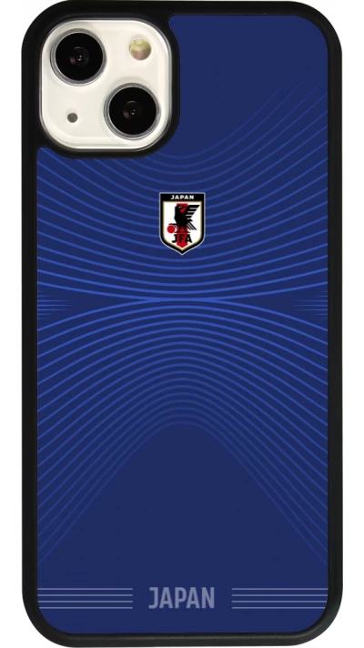 Coque iPhone 13 - Silicone rigide noir Maillot de football Japon 2026 personnalisable