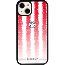 Coque iPhone 13 - Silicone rigide noir Maillot de football Paraguay 2026 personnalisable