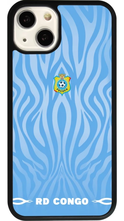 Coque iPhone 13 - Silicone rigide noir Maillot de football RD Congo 2026 personnalisable