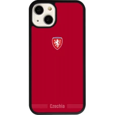 Coque iPhone 13 - Silicone rigide noir Maillot de football Répuplique Tchèque 2026 personnalisable
