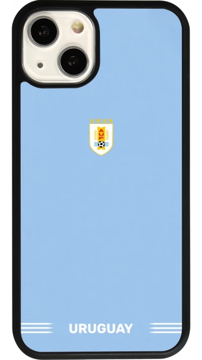iPhone 13 Case Hülle - Silikon schwarz Uruguay 2026 personalisierbares Fussballtrikot