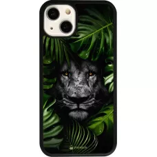 Coque iPhone 13 - Silicone rigide noir Forest Lion