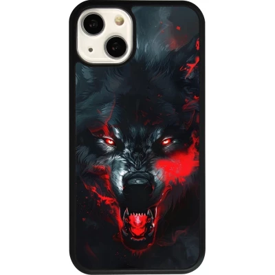 Coque iPhone 13 - Silicone rigide noir Halloween 2024 mad werewolf