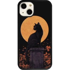 iPhone 13 Case Hülle - Silikon schwarz Halloween 2026 Cat Art Nouveau