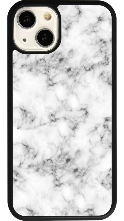 Coque iPhone 13 - Silicone rigide noir Marble 01