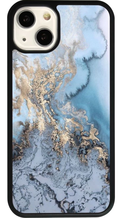 Coque iPhone 13 - Silicone rigide noir Marble 04