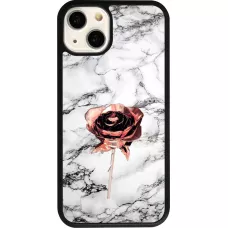 iPhone 13 Case Hülle - Silikon schwarz Marble Rose Gold