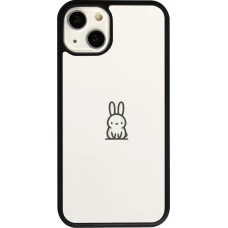 iPhone 13 Case Hülle - Silikon schwarz Minimal Häschen Süße