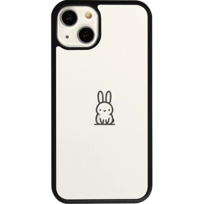 iPhone 13 Case Hülle - Silikon schwarz Minimal Häschen Süße