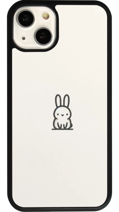 Coque iPhone 13 - Silicone rigide noir Minimal bunny cutie
