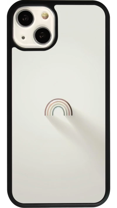 Coque iPhone 13 - Silicone rigide noir Mini Rainbow Minimal