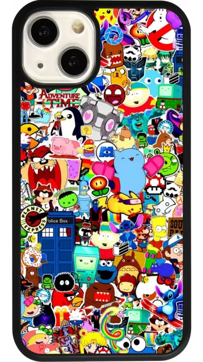Coque iPhone 13 - Silicone rigide noir Mixed cartoons