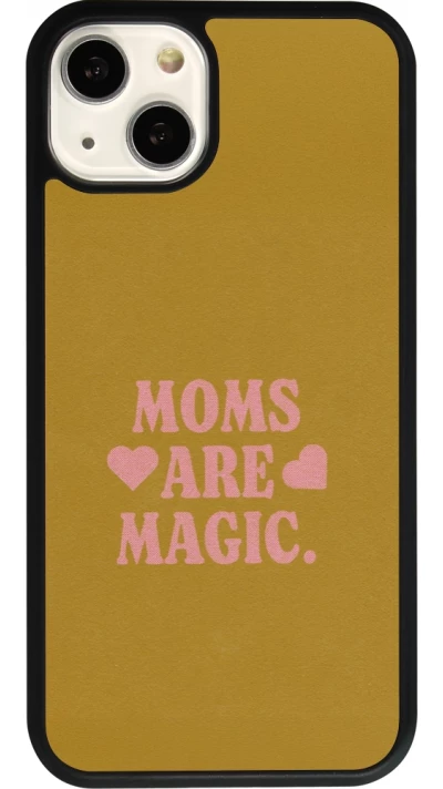 Coque iPhone 13 - Silicone rigide noir Mom 2026 Are Magic