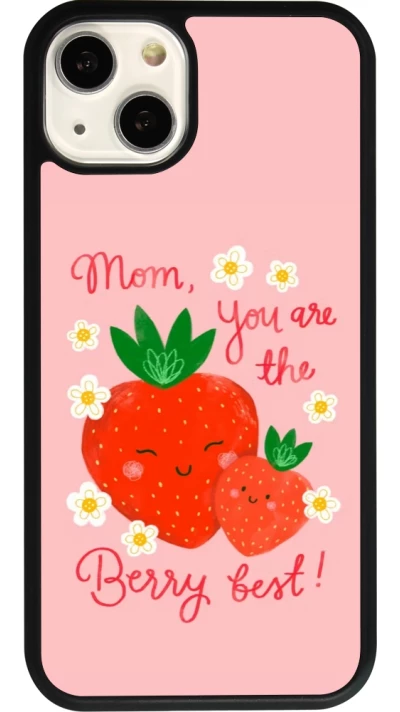 Coque iPhone 13 - Silicone rigide noir Mom 2026 Berry best