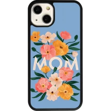 Coque iPhone 13 - Silicone rigide noir Mom 2026 Flowers
