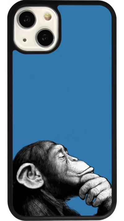 Coque iPhone 13 - Silicone rigide noir Monkey Pop Art