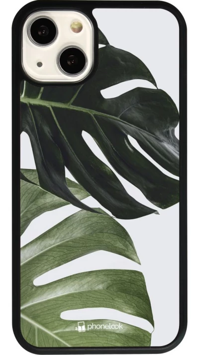 Coque iPhone 13 - Silicone rigide noir Monstera Plant