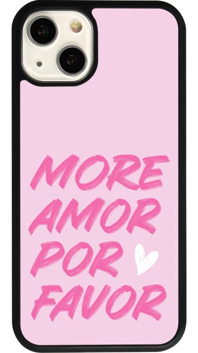 Coque iPhone 13 - Silicone rigide noir More amor porfavor
