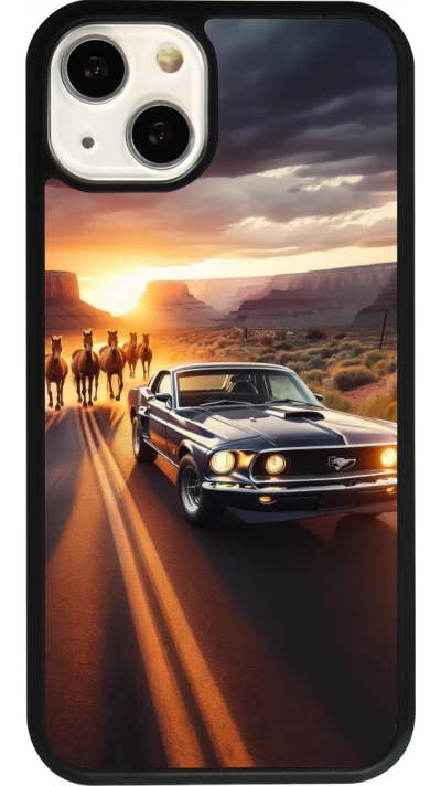 Coque iPhone 13 - Silicone rigide noir Mustang 69 Grand Canyon