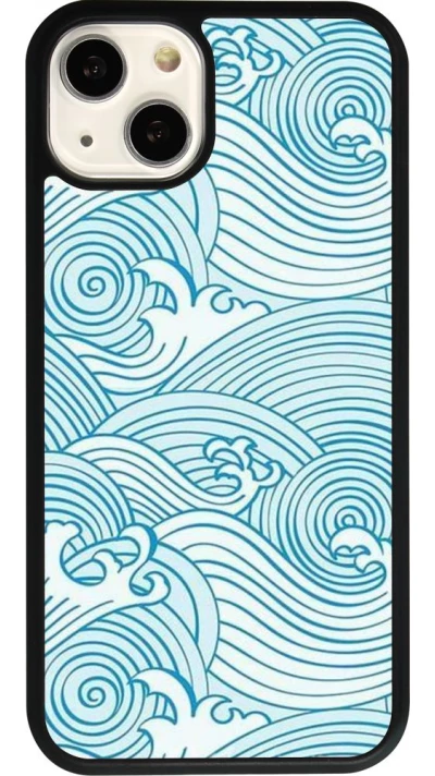 Coque iPhone 13 - Silicone rigide noir Ocean Waves