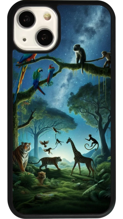 iPhone 13 Case Hülle - Silikon schwarz Paradies der exotischen Tiere