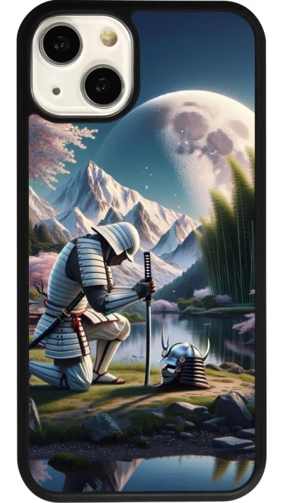 iPhone 13 Case Hülle - Silikon schwarz Samurai Katana Mond