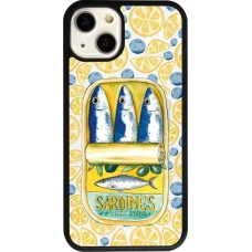 Coque iPhone 13 - Silicone rigide noir Sardines in oil 2026