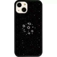 iPhone 13 Case Hülle - Silikon schwarz Space Doodle