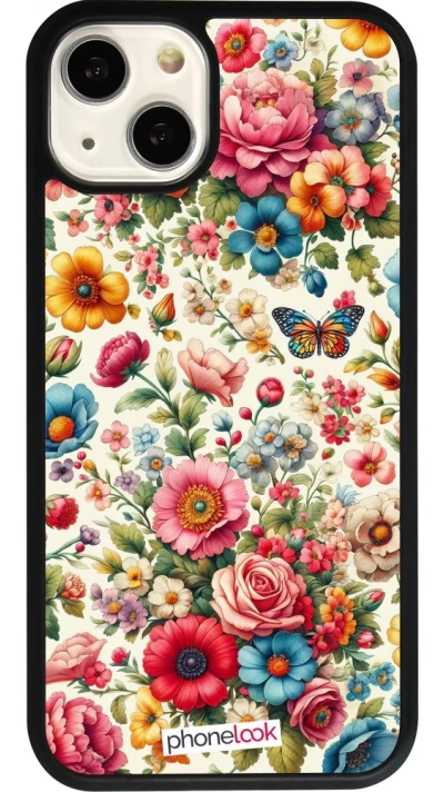 iPhone 13 Case Hülle - Silikon schwarz Spring 25 fruehling bluetend