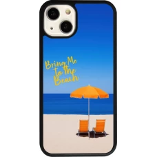 Coque iPhone 13 - Silicone rigide noir Summer 2025 Bring me to the beach