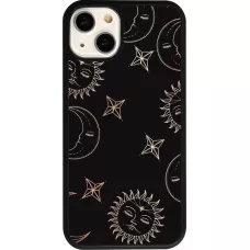 Coque iPhone 13 - Silicone rigide noir Suns and Moons