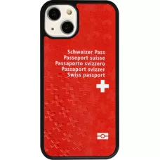 Coque iPhone 13 - Silicone rigide noir Swiss Passport