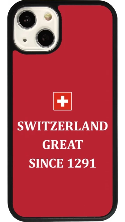 Coque iPhone 13 - Silicone rigide noir Switzerland Great Since 1291