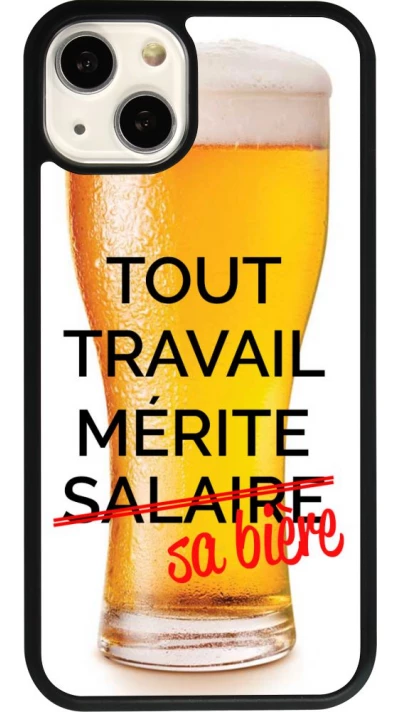 iPhone 13 Case Hülle - Silikon schwarz Tout travail mérite sa bière