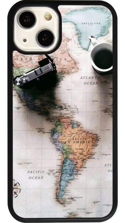 iPhone 13 Case Hülle - Silikon schwarz Travel 01