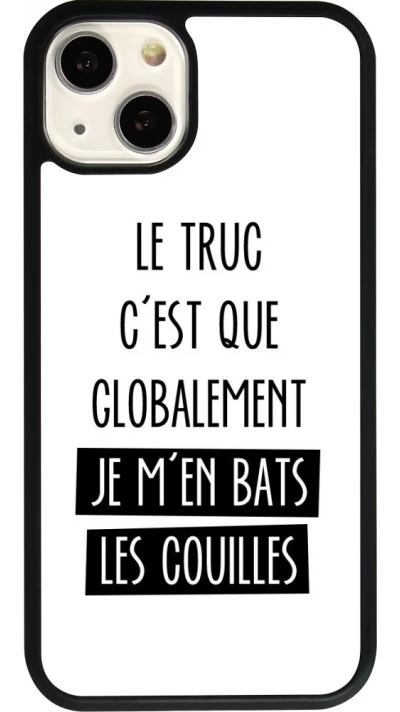 Coque iPhone 13 - Silicone rigide noir Le truc globalement bats les couilles