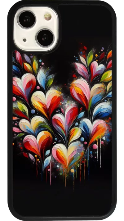 iPhone 13 Case Hülle - Silikon schwarz Valentin 2024 Schwarzes Herz Abstrakt