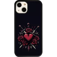 Coque iPhone 13 - Silicone rigide noir Valentine 2024 gothic love
