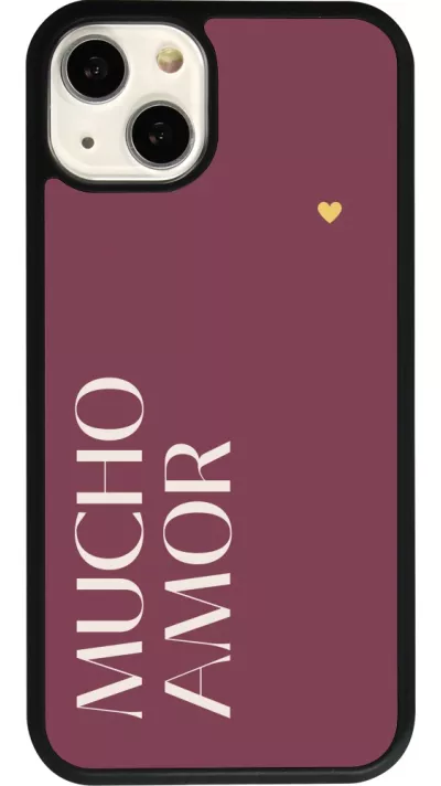iPhone 13 Case Hülle - Silikon schwarz Valentine 2024 mucho amor rosado