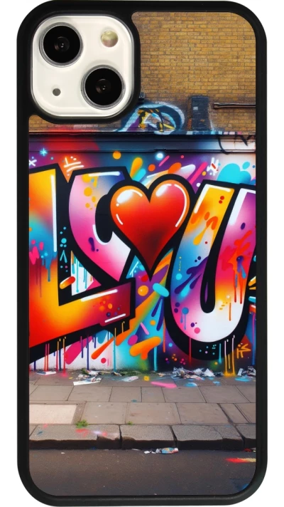 iPhone 13 Case Hülle - Silikon schwarz Valentin 2025 Liebe U Tag