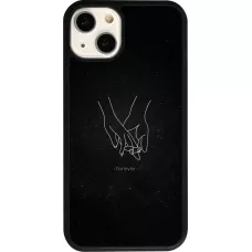 iPhone 13 Case Hülle - Silikon schwarz Valentine 2023 hands forever