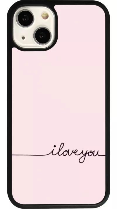 iPhone 13 Case Hülle - Silikon schwarz Valentine 2023 i love you writing