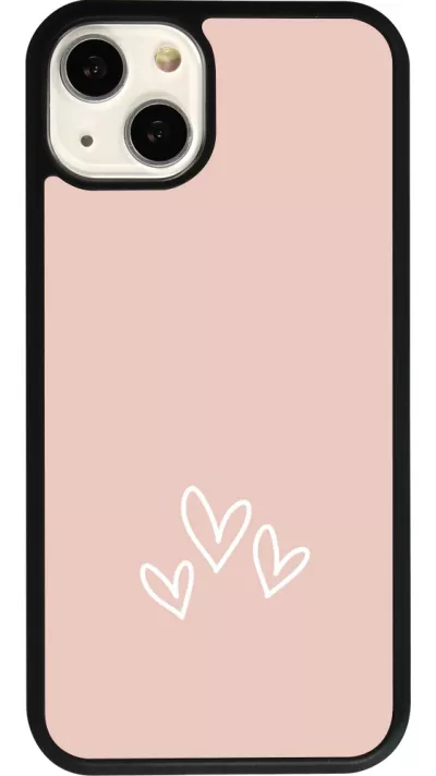 iPhone 13 Case Hülle - Silikon schwarz Valentine 2023 three minimalist hearts