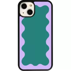 iPhone 13 Case Hülle - Silikon schwarz Wavy Rectangle Green Purple